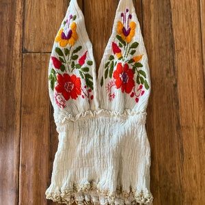 Tie around the neck vintage boho halter